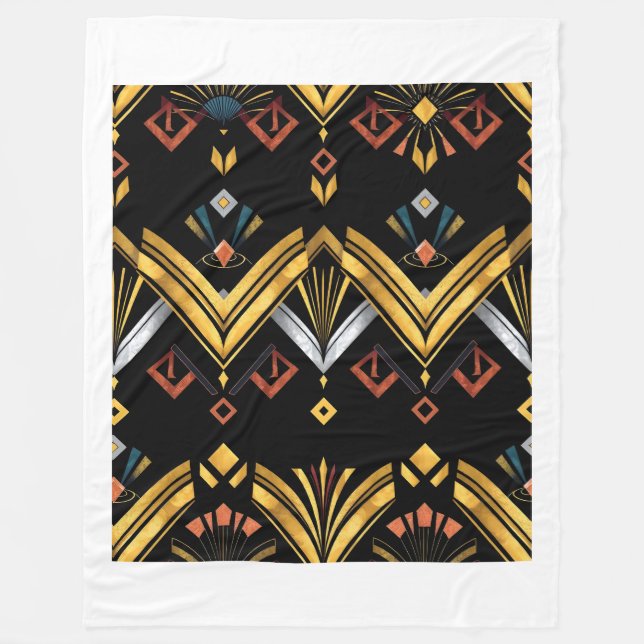 Art Deco Geometric Luxury Blanket Design (1) (Front)