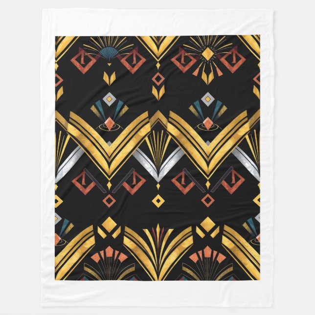 Art Deco Geometric Luxury Blanket Design (1) (Front)