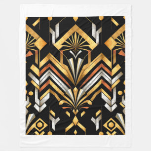 Art Deco Geometric Luxury Velvet Blanket Design(2)