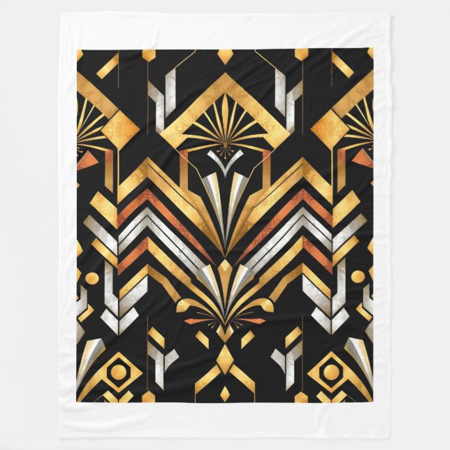 Art Deco Geometric Luxury Velvet Blanket Design(2) (Front)