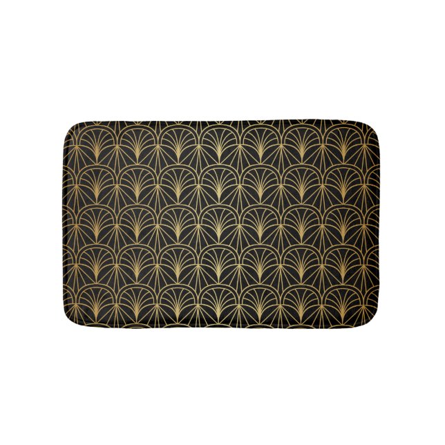 Art Deco Geometric Minimalistic Pattern Bath Mat (Front)