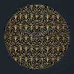 Art Deco Geometric Minimalistic Pattern Large Clock<br><div class="desc">Seamless Art Deco Pattern. Vintage geometric minimalistic background. Abstract Luxury Illustration. Art Deco elegance in every corner. Geometric minimalism adds a touch of luxury. Step into the allure of Art Deco elegance with a geometric pattern that marries vintage charm with minimalist aesthetics. background, pattern, abstract, illustration, texture, decor, fashion, vintage,...</div>