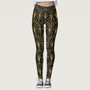Art Deco Geometric Minimalistic Pattern Leggings