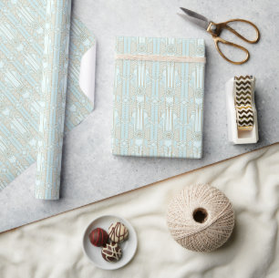 Art Deco geometric opulent aqua Wrapping Paper