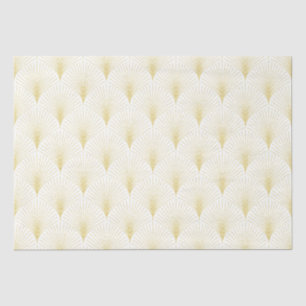 Art Deco Geometric Pattern In Gold & White Tissue Paper