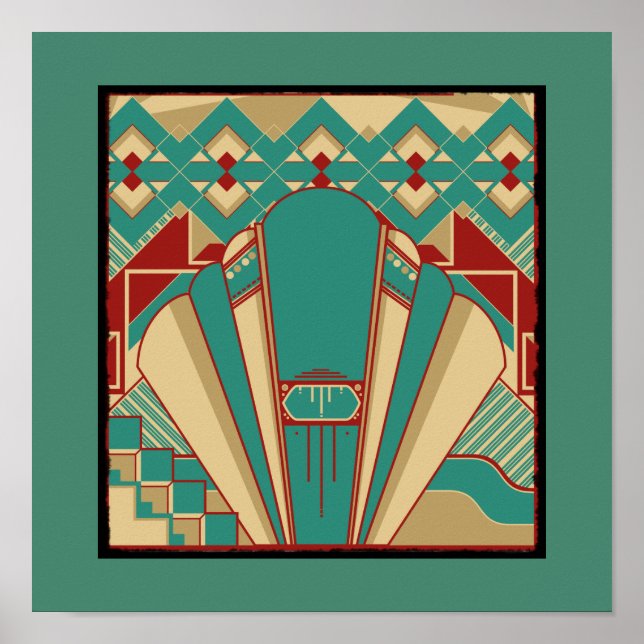 Art Deco Geometric Pattern Poster (Front)