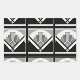 Art Deco geometric Rectangular Sticker