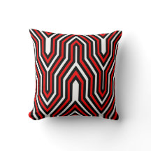 Art Deco Geometric - red, black and white