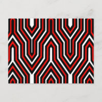 Art Deco Geometric - red, black and white