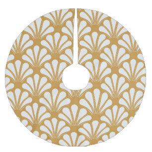 Art Deco Geometric Sea Shell Brushed Polyester Tree Skirt