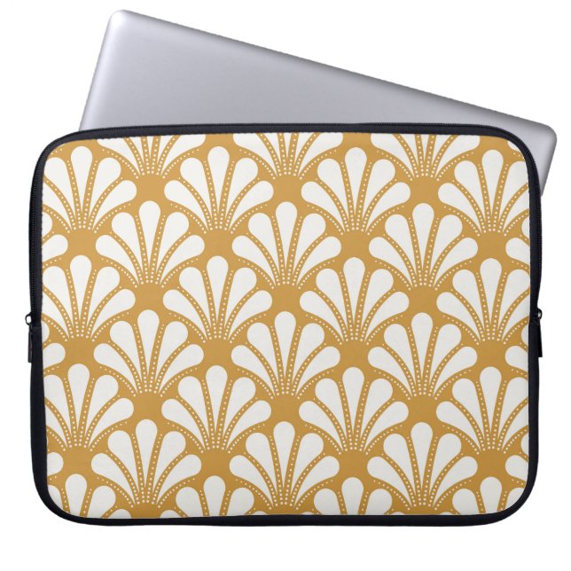 Art Deco Geometric Sea Shell Laptop Sleeve (Front)