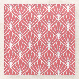 Art Deco, geometric seamless pattern. Glass Coaster