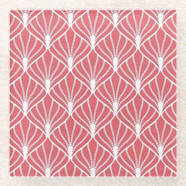 Art Deco, geometric seamless pattern. Glass Coaster (Front)