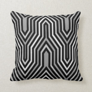 Art Deco Geometric - shades of grey / grey Cushion