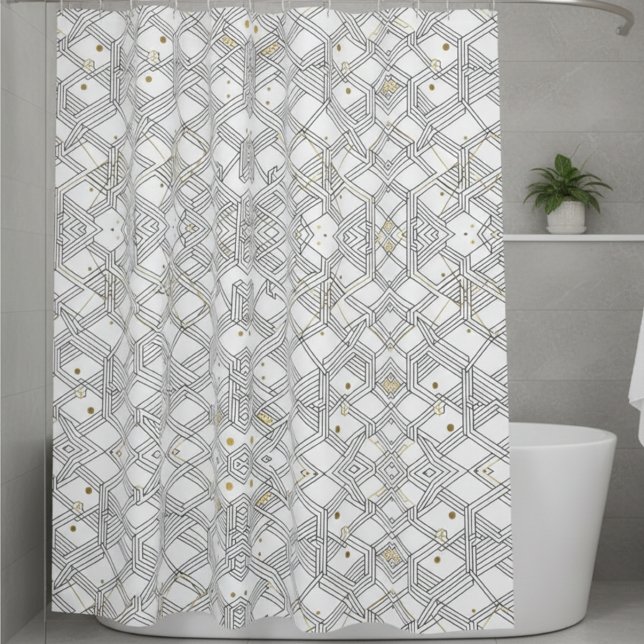 Art Deco Geometric Shower Curtain - Elegant  (Creator Uploaded)