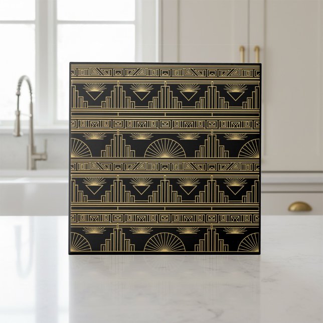 Art Deco Geometric Skyline Pat#9 ID1196 Ceramic Tile (Creator Uploaded)