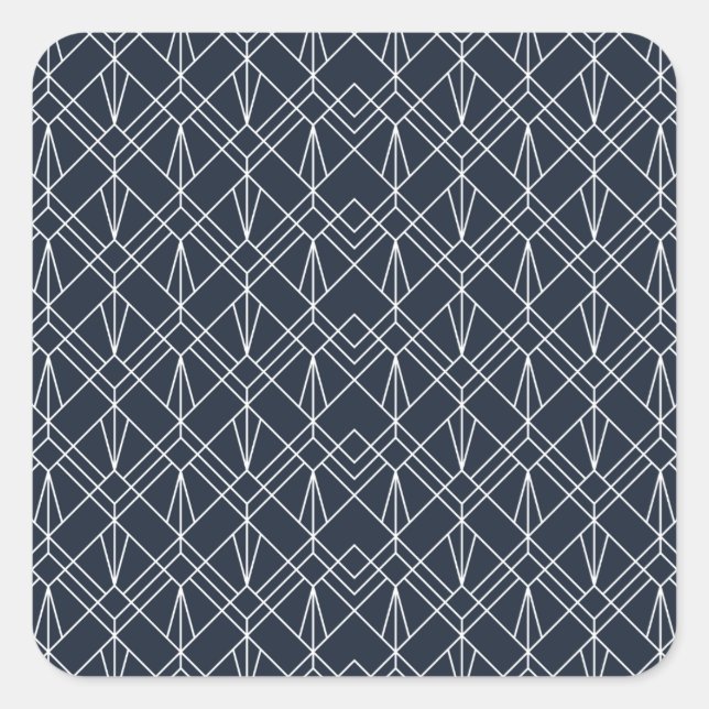 art deco geometric square sticker (Front)