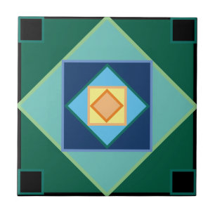 Art Deco geometric squares Ceramic Tile