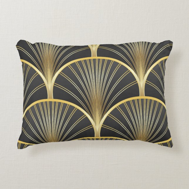 Art Deco Geometric Texture Illustration Decorative Cushion (Front)