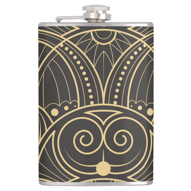 Art Deco Geometric Tiles Luxury. Hip Flask (Front)