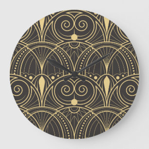 Art Deco Geometric Tiles Luxury. Large Clock
