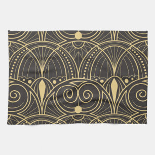 Art Deco Geometric Tiles Luxury. Tea Towel