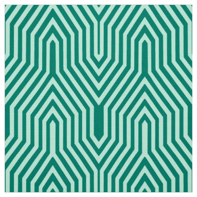 Art Deco Geometric - turquoise and aqua Fabric (Swatch)
