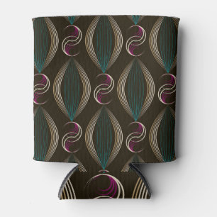Art deco: geometric vintage pattern. can cooler
