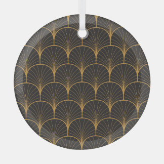 Art Deco, Geometric Vintage Pattern. Glass Tree Decoration