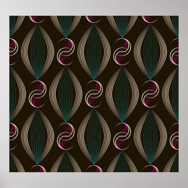 Art deco: geometric vintage pattern. poster (Front)