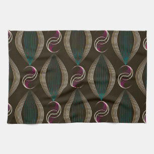 Art deco: geometric vintage pattern. tea towel