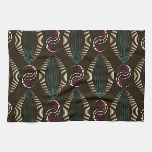 Art deco: geometric vintage pattern. tea towel (Horizontal)