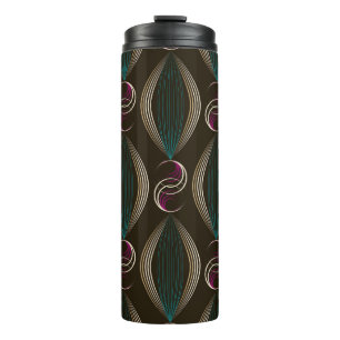 Art deco: geometric vintage pattern. thermal tumbler