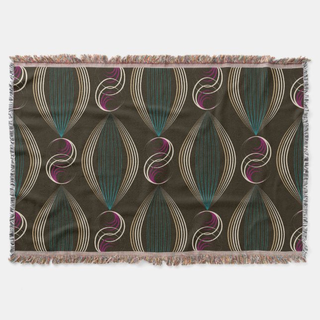 Art deco: geometric vintage pattern. throw blanket (Front)