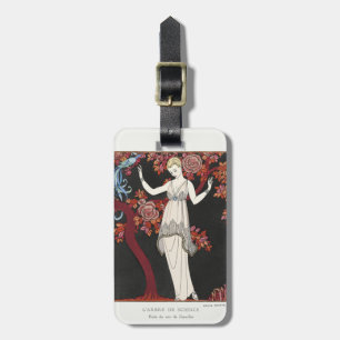 Art Deco George Barbier Vintage Fashion Bird Art Luggage Tag