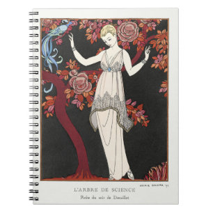 Art Deco George Barbier Vintage Fashion Bird Art Notebook