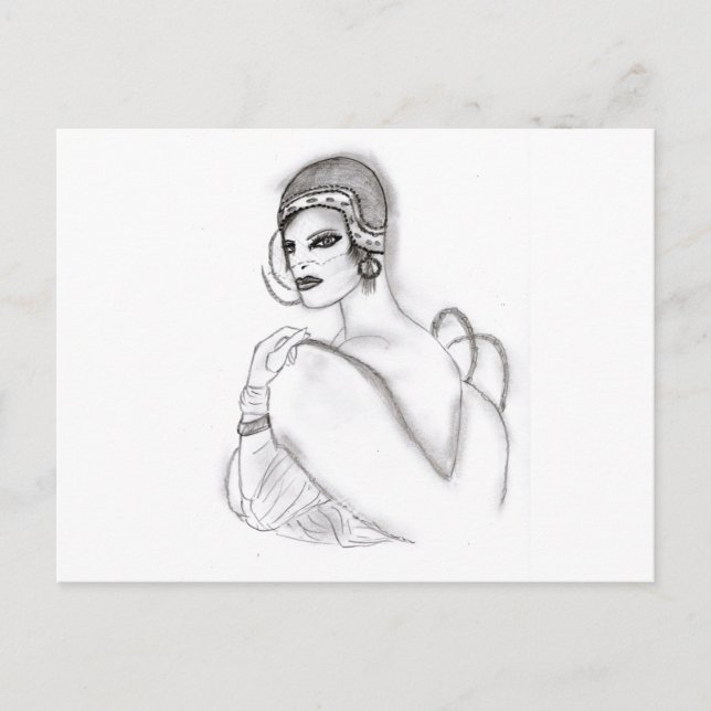 Art Deco Girl 2 Postcard (Front)