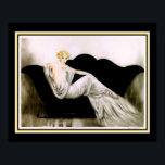 Art Deco "Girl On The Black Sofa" Poster<br><div class="desc">1920's,  Art Deco,  Print by Louis Icart "Girl on the Black Sofa" 16x20 shown here. Available in other sizes.</div>