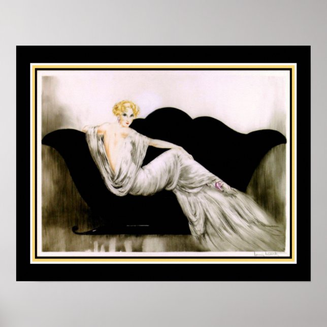 Art Deco "Girl On The Black Sofa" Poster (Front)
