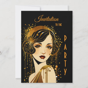 Art Deco Girl Party Invitation