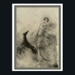 Art Deco "Girl with Dog" by Louis Icart 12 x 16 Poster<br><div class="desc">Unique Print by Louis Icart  "Girl with Dog"</div>