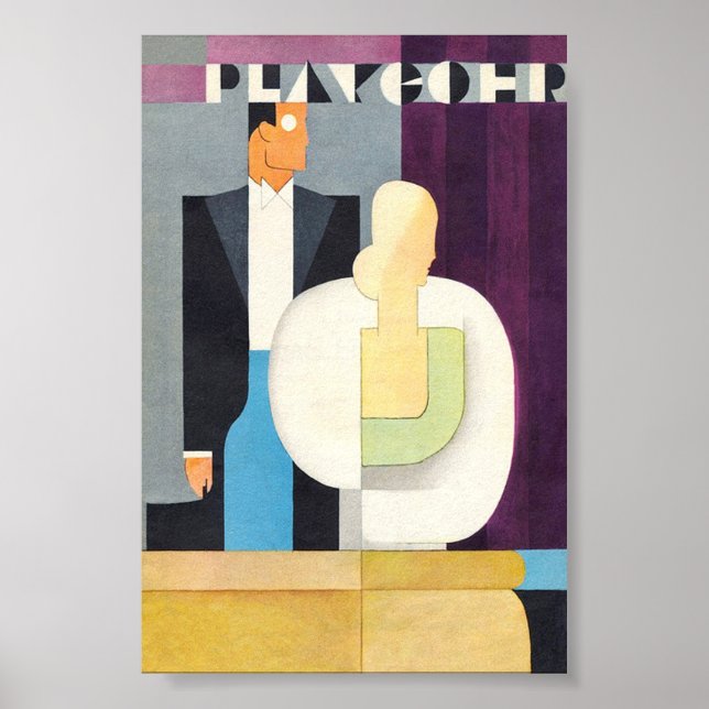 Art Deco Glamour Couple Vintage Poster (Front)