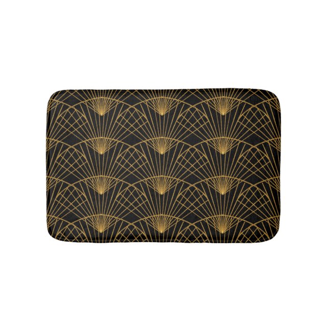 Art Deco Glamour: Golden Fan. Bath Mat (Front)