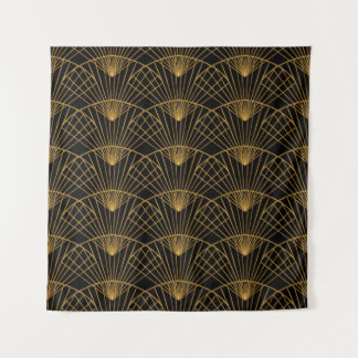 Art Deco Glamour: Golden Fan. Tapestry