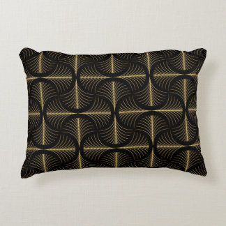 Art Deco Glamour: Golden Motifs Decorative Cushion