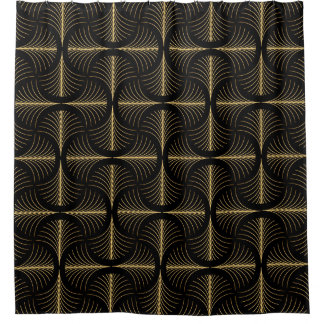 Art Deco Glamour: Golden Motifs Shower Curtain