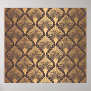 Art Deco Glamour: Golden Scales. Poster