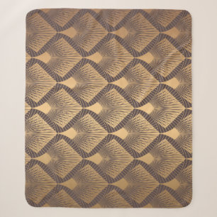 Art Deco Glamour: Golden Scales. Sherpa Blanket