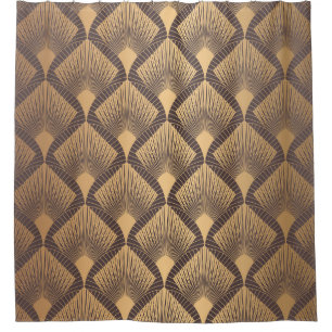 Art Deco Glamour: Golden Scales. Shower Curtain