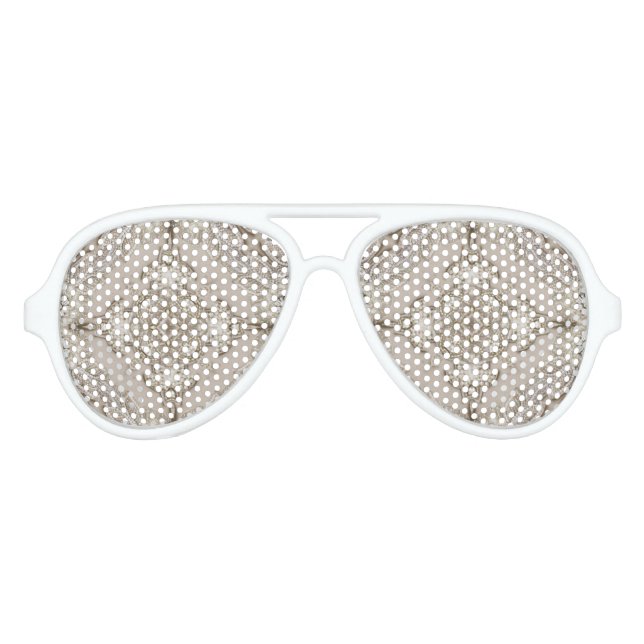 Art Deco Glamourous Great Gatsby Rhinestone Lace Aviator Sunglasses (Front)